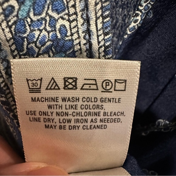 Anthropologie Maeve Eclipsed Midi Dress Stripe Paisley Mixed Print Blue Size 4 - Picture 12 of 12